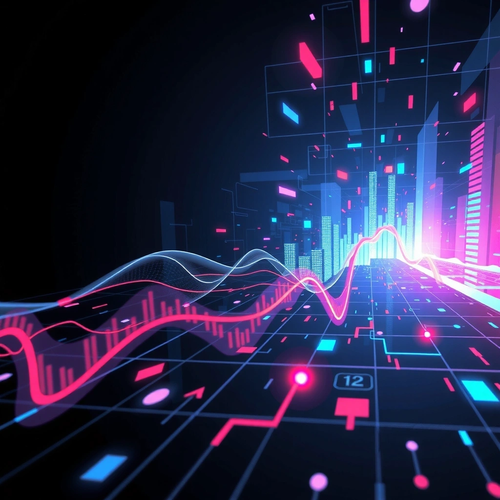 Fondo tecnológico abstracto con interfaces de usuario y gráficos de trading