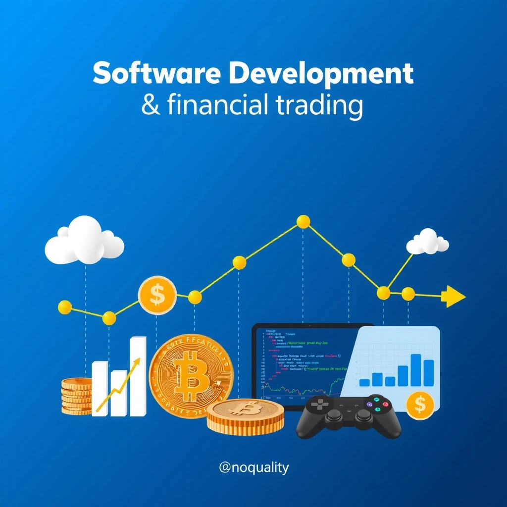 Infografía mostrando la fusión entre desarrollo de software y trading financiero